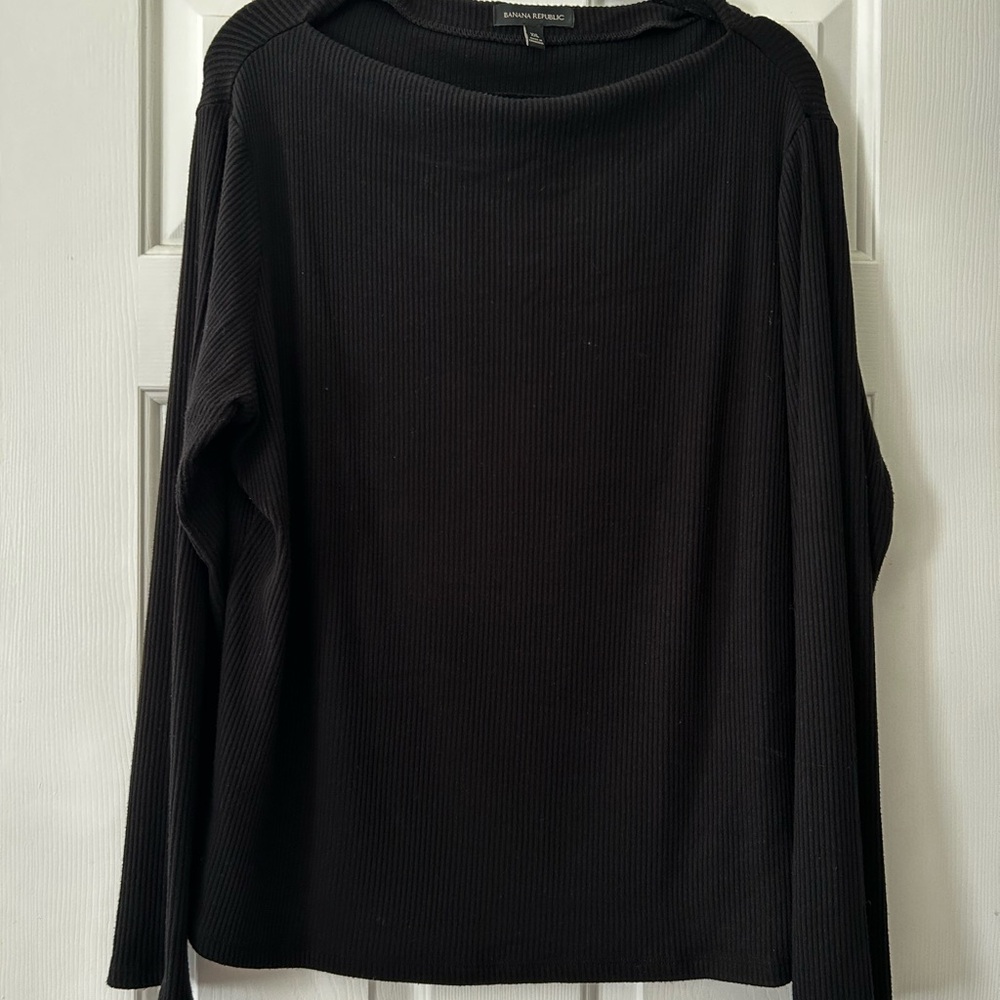 Women’s Banana Republic Charcoal Ribbed Knit Top - Size XXL
